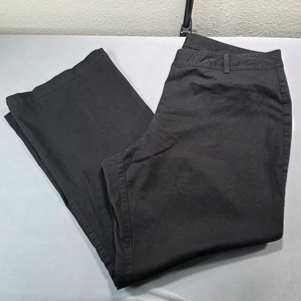 Talbots Heritage Fit Black Straight Leg Pants Woman Petites 18WP Stretch Cotton